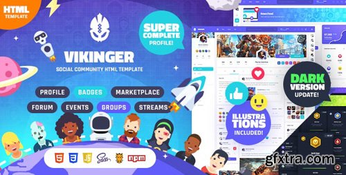 ThemeForest - Vikinger v1.2.3 - Social Community and Marketplace HTML Template - 25715500