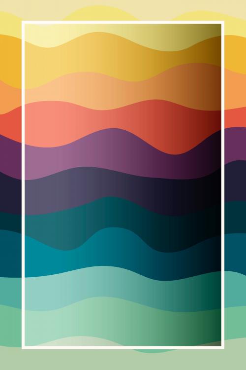 White frame colorful wave pattern background vector - 1216989