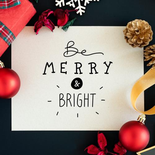 Be Merry & Bright card mockup - 520160