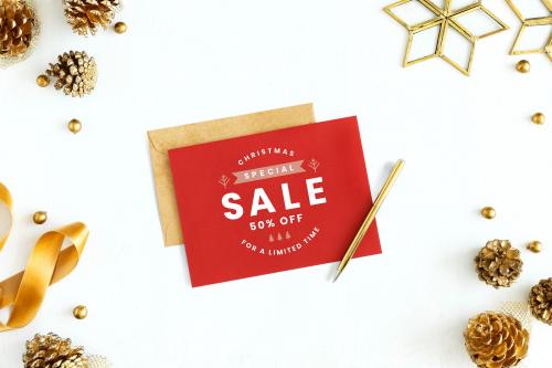 50% off Christmas sale sign mockup - 520164