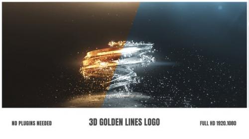 Videohive - 3D Golden Lines Logo