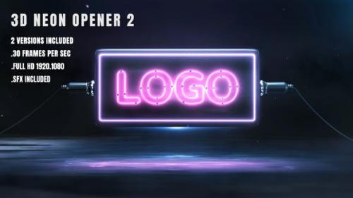 Videohive - 3D Neon Opener 2