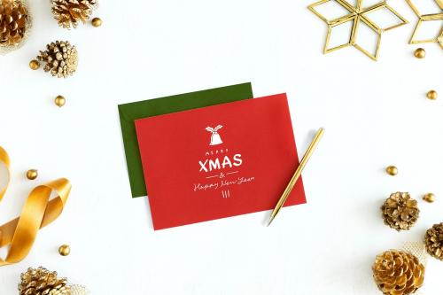 Merry X'Mas and Happy New Year card mockup - 520170