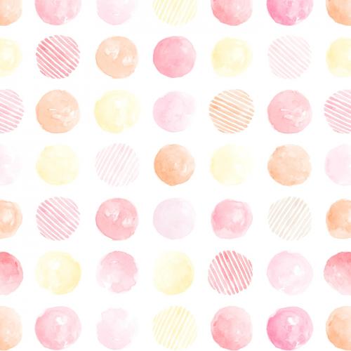 Pink watercolor circle patterned seamless background vector - 1217578