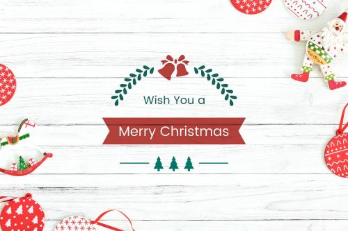 Wish you a Merry Christmas greeting card mockup - 520171