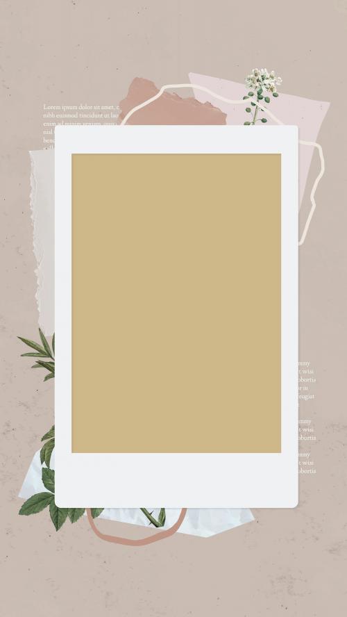 Blank collage photo frame template vector mobile phone wallpaper - 1217655
