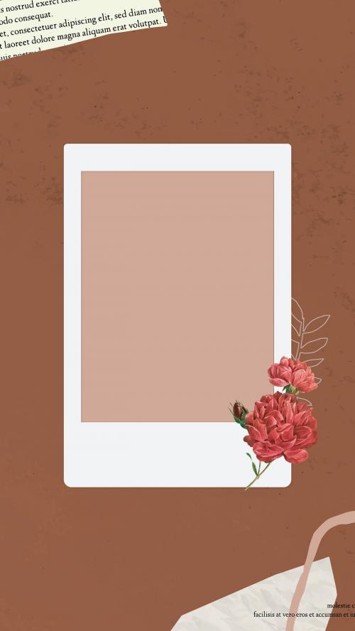 Blank collage photo frame template vector mobile phone wallpaper - 1217656