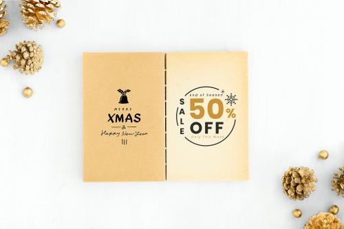 50% off Christmas sale sign mockup - 520181