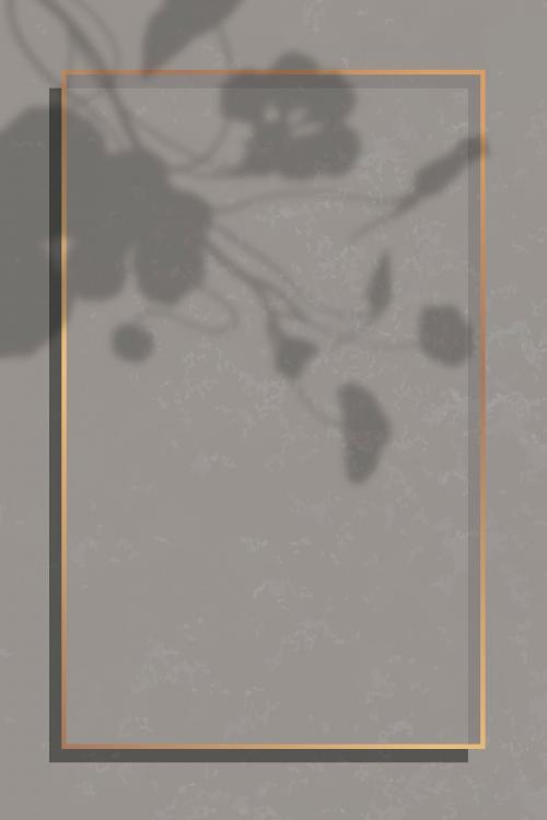 Rectangle gold frame on leaf shadowed brown marble background vector - 1217765