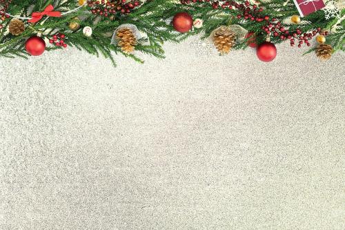 Festive Christmas decorated background mockup - 520195