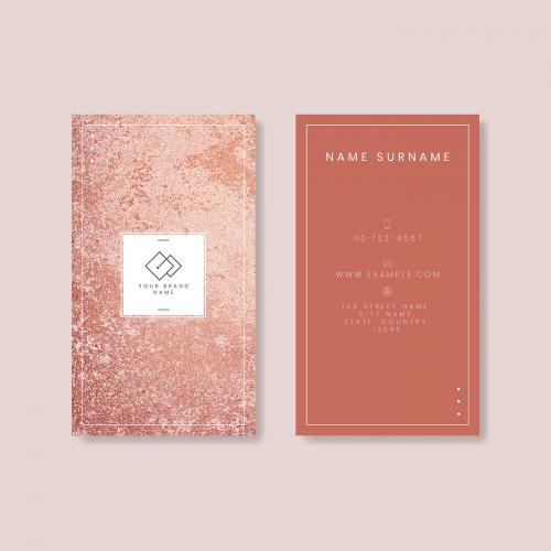 Pink marble business card vector - 1218376