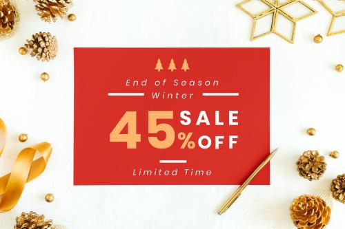 45% Christmas sale sign mockup - 520198