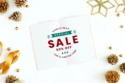 Special 50% Christmas sale sign mockup - 520200