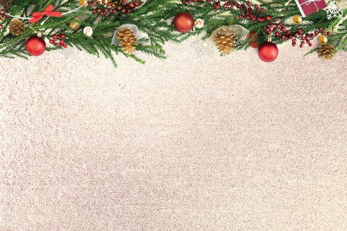 Festive Christmas decorated background mockup - 520202