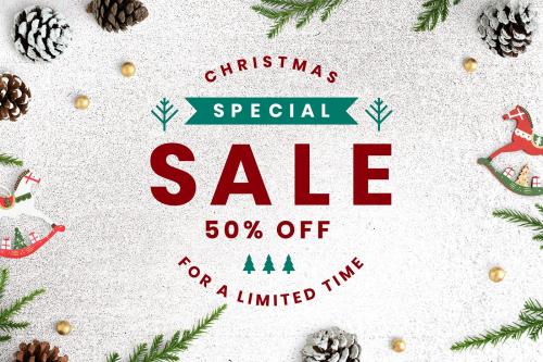 Special 50% Christmas sale sign mockup - 520204