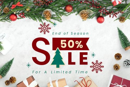 50% Christmas sale sign mockup - 520210