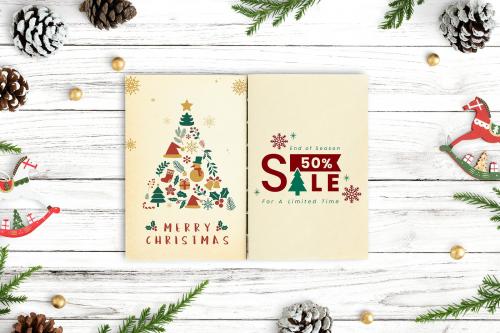 50% Christmas sale sign mockup - 520215