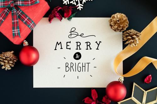 Be Merry & Bright card mockup - 520222