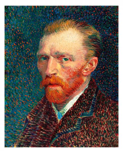 Vincent van Gogh's self-portrait (1887) wall art print and poster design remix from the original artwork. - 2271436