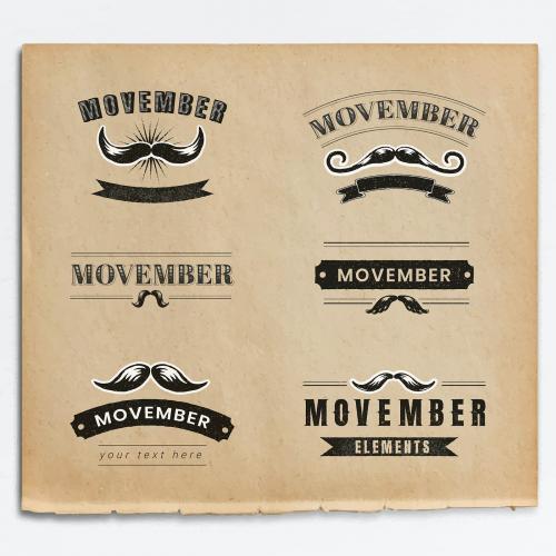 Movember badge design vector set - 1220339