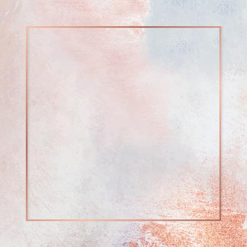 Square copper frame on pastel background vector - 1221764