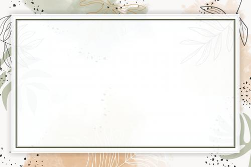 Beige rectangle watercolor frame vector - 1222764