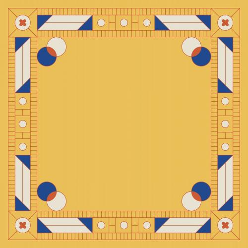 Ethnic geometrical patterned yellow blank frame vector - 1223965