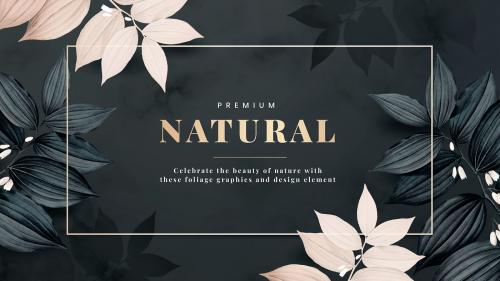 Premium natural frame decorated with pink leaves vector - 1224837