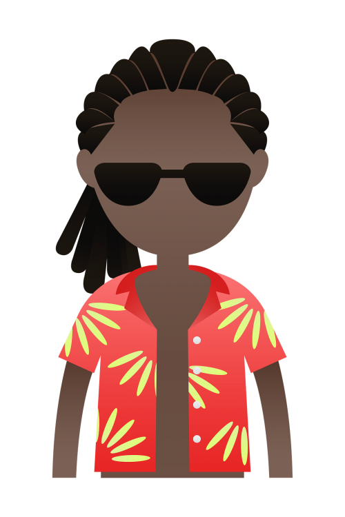 Black man in dreadlocks avatar transparent png - 2023828