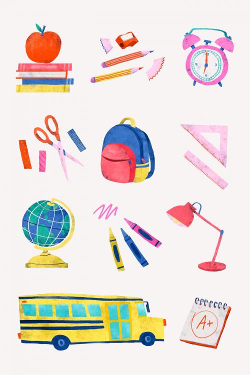 Back to school stationery vector set - 1224924