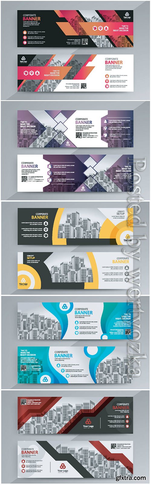 Horizontal advertising business banner layout template 