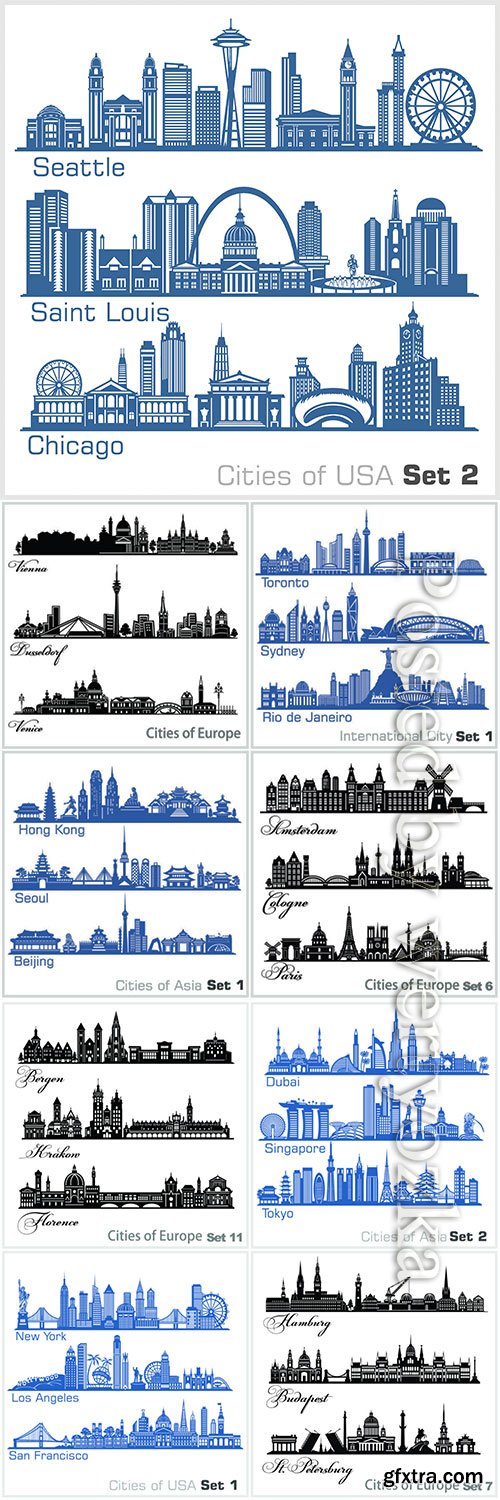 Cities architecture vector illustration