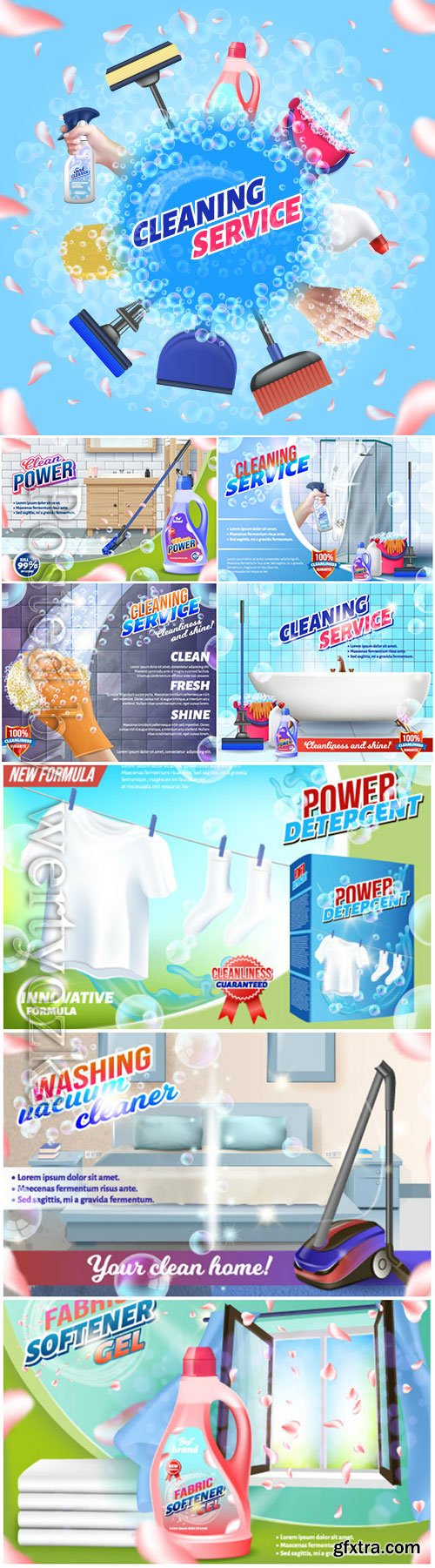 Cleaning service vector background