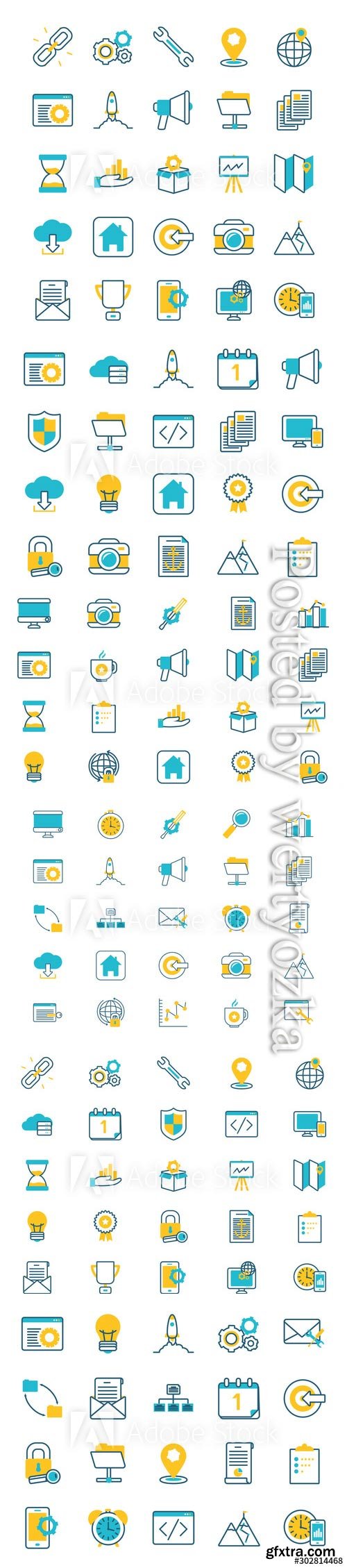 Elearning and business set icons