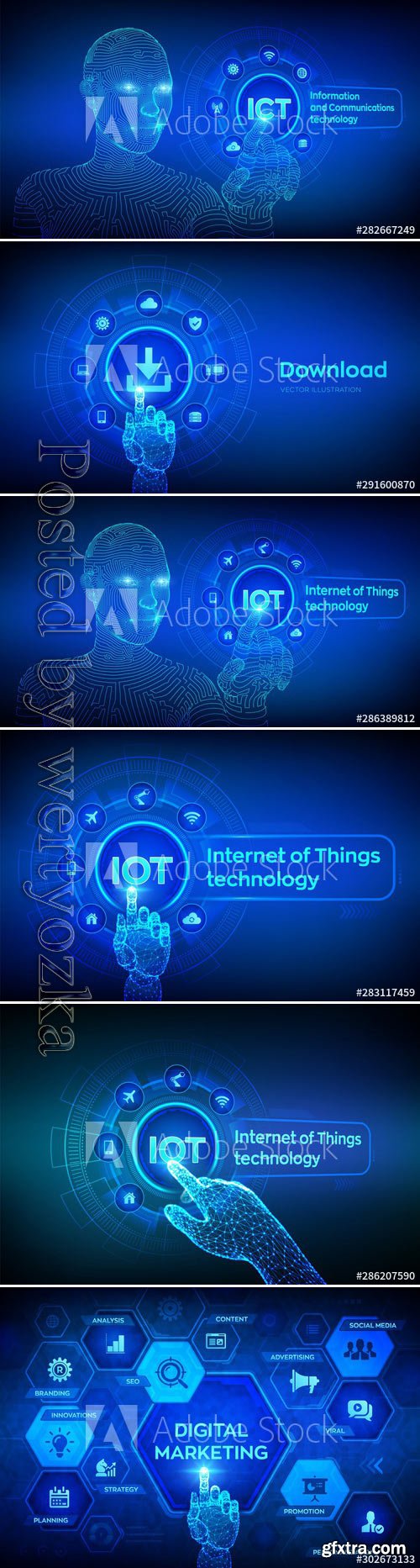 Internet of things technology concept on virtual screen