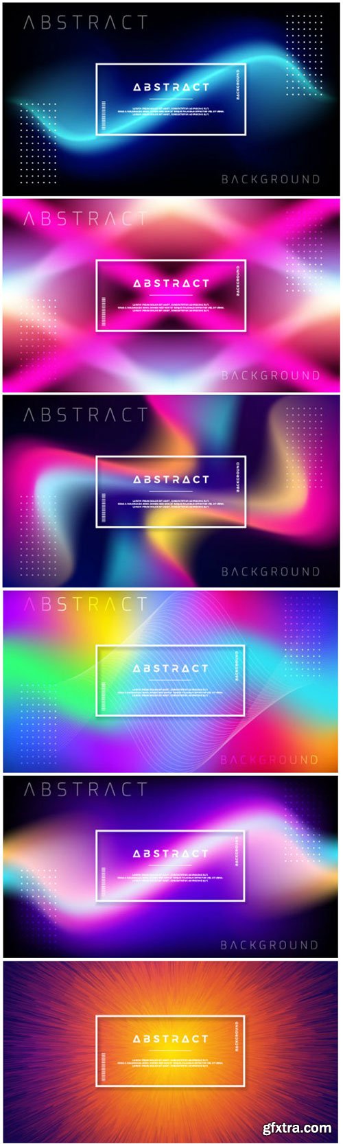 Abstract dynamic background design with colorful gradient shapes