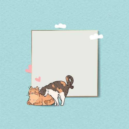 Cate lover frame template vector - 1199458