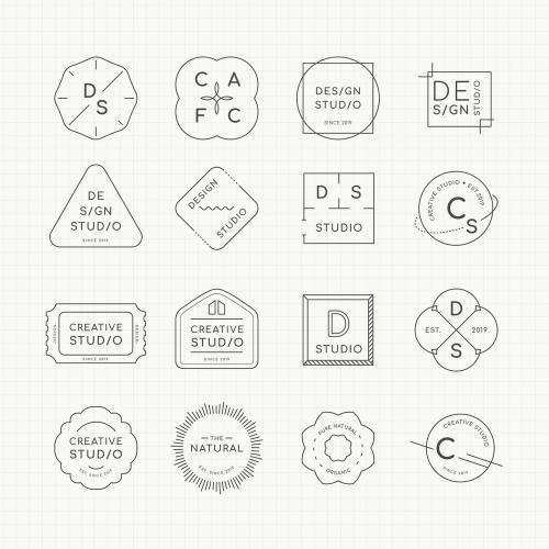 Minimal logo badge design vector set - 1200646