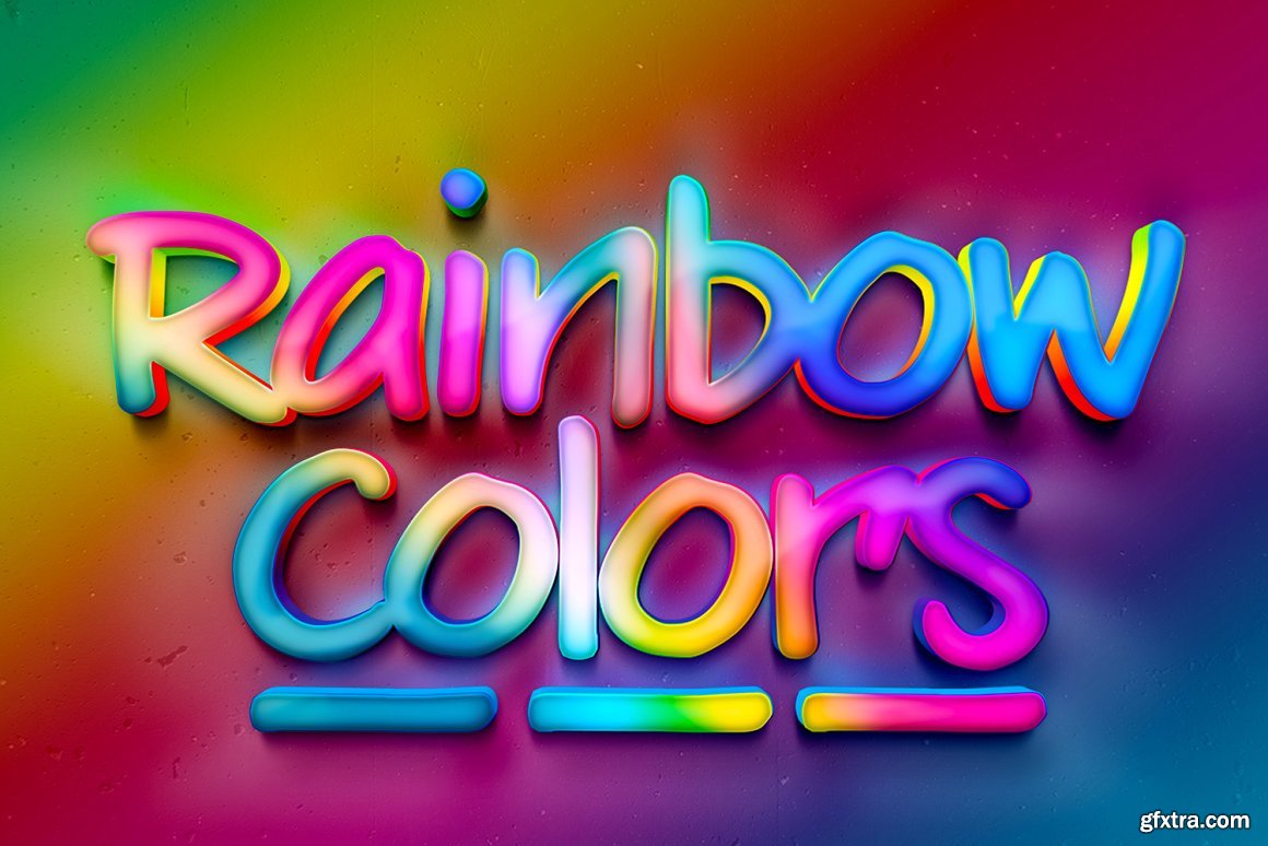 CreativeMarket - Rainbow Colors Photoshop Text Effect 5033957 » GFxtra