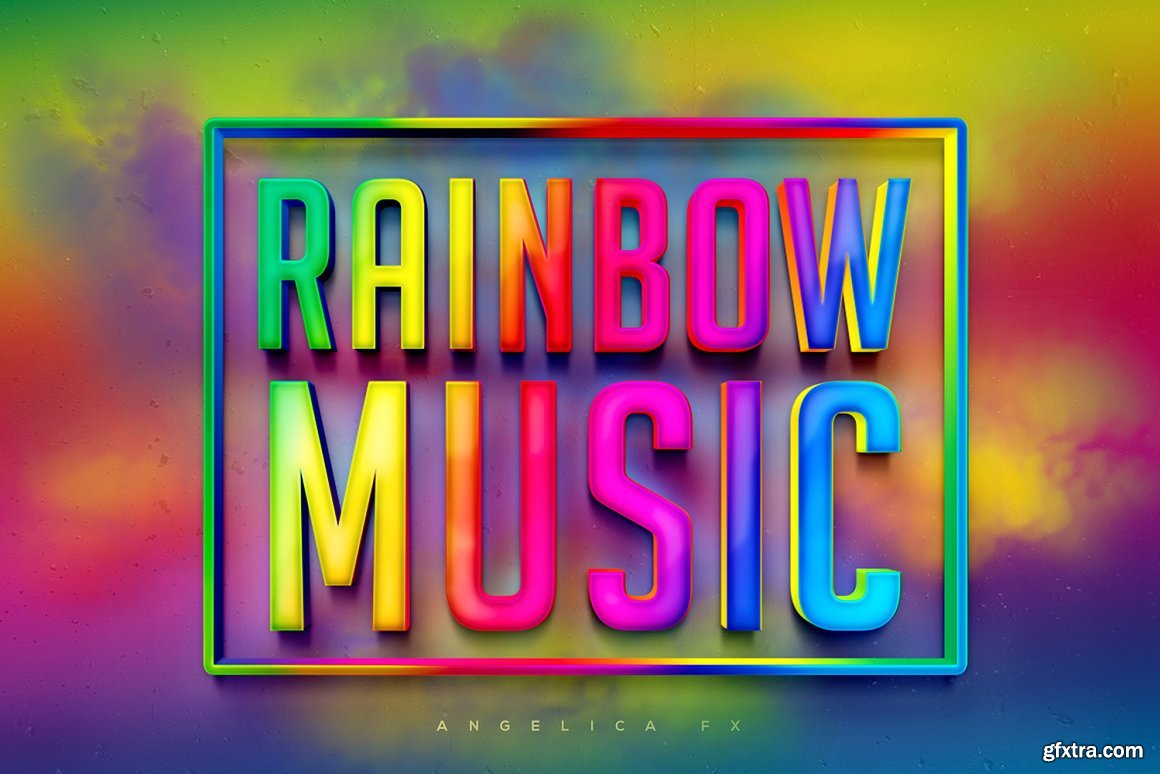 CreativeMarket - Rainbow Colors Photoshop Text Effect 5033957 » GFxtra