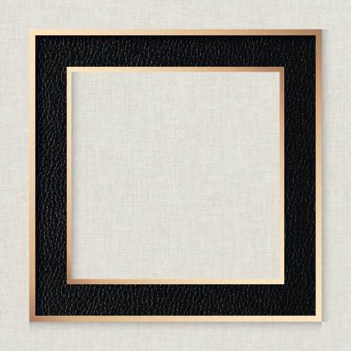 Black leather frame on beige fabric texture background vector - 1210746