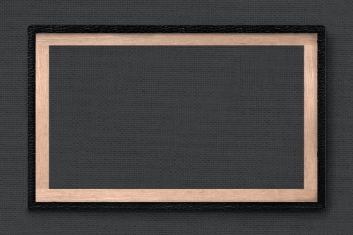 Black leather frame on dark background vector - 1210820