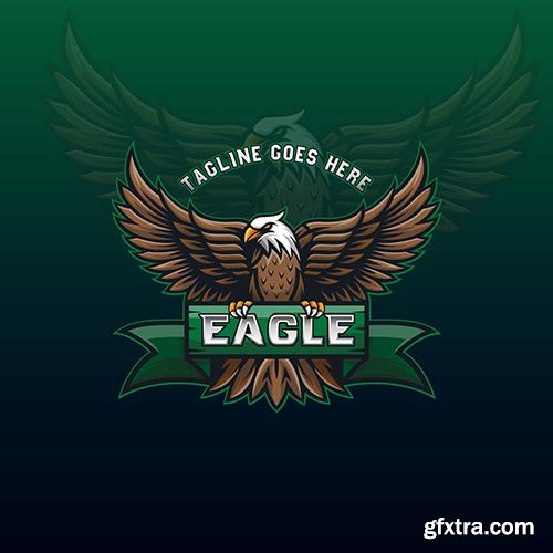 Awesome flying eagle mascot logo