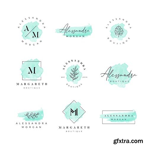 Watercolor feminine logo