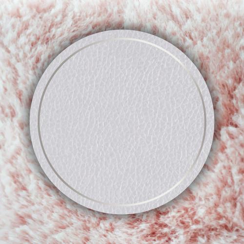 Round silver frame on a pink fluffy background vector - 1210991