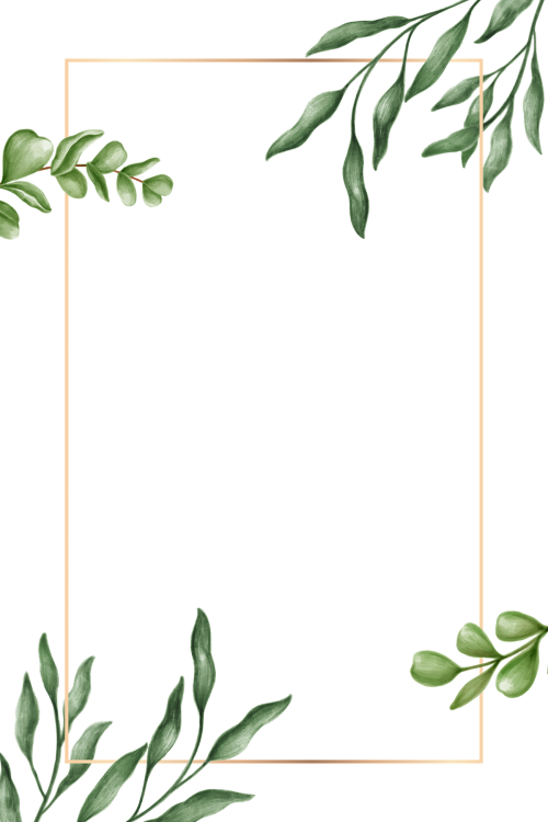 Green leaves frame transparent png - 2032902