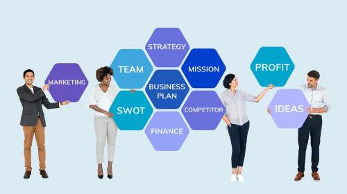 Business team planning and taking action - 504425