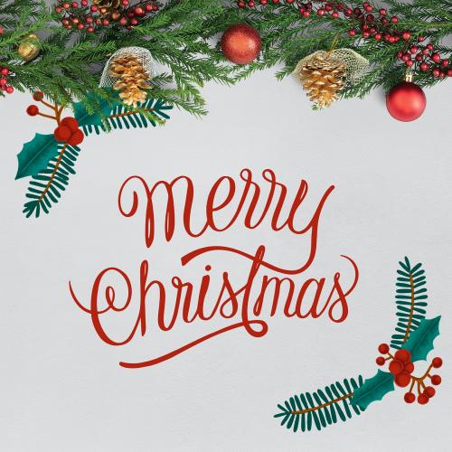 Merry Christmas greeting card mockup - 519976