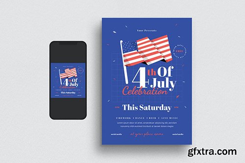 4th of July Celebration Flyer Set