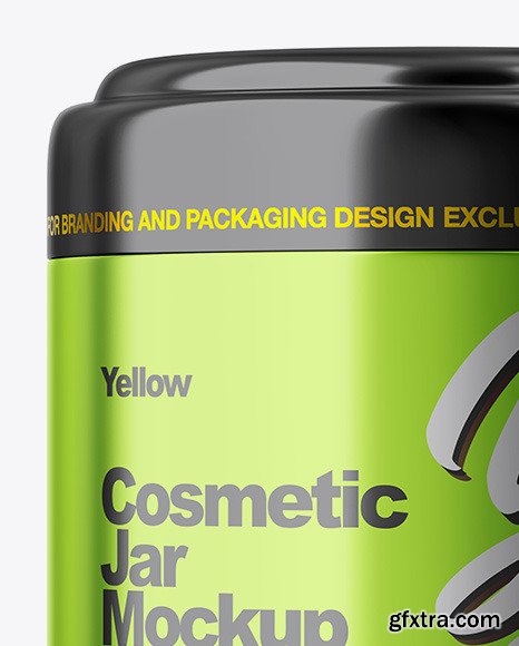 Metallic Cosmetic Jar Mockup 61265